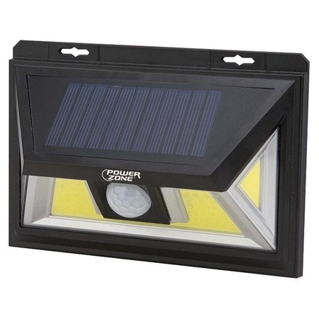 POWERZONE Solar Powered Motion Sensor Wall Light, Lithium Battery, 1Lamp, COB LED Lamp, ABSPS Fixture, Black 12452